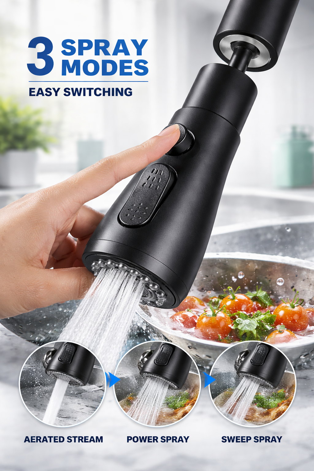 Universal 360° Rotate Kitchen Faucet Extender Aerator Plastic Splash Filter Kitchen Washbasin Faucet Bubbler Nozzle Aerator